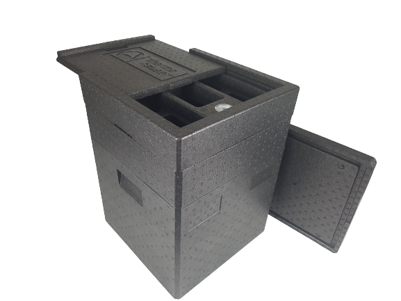 Pojemnik termoizolacyjny na tort z ramką + pokrywa schładzająca 35x35 cm Thermohauser