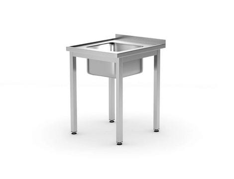 Stół z jednym zlewem pośrodku - skręcany, 600x700x(H)850 mm