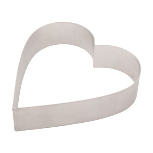 Rant cukierniczy Serce duże 26 cm h 6 cm aluminium