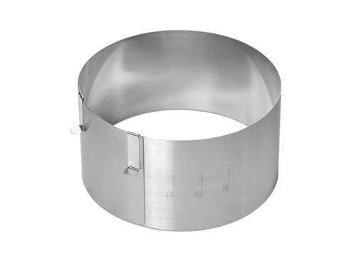 Rant cukierniczy okrągły REGULOWANY śr. od 20-24 cm h 12 cm stal nierdzewna