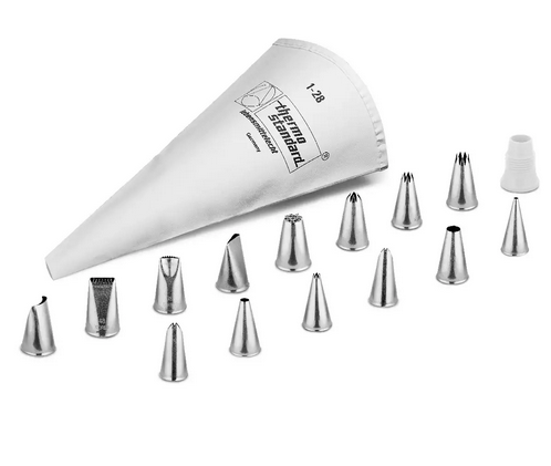 Worek cukierniczy 28 cm z koncówkami kpl 16 części Thermohauser 31841