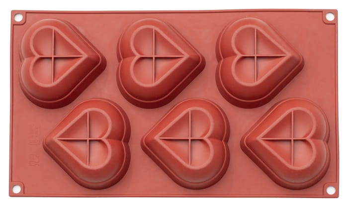 Forma silikonowa SERCE 3D 6 gniazd 72x76,5mm, h 29mm