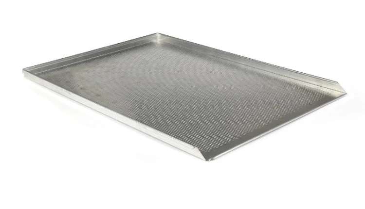 Blacha piekarnicza 3 ranty perforowana 60x40x2 cm aluminium gr. 1,5 mm
