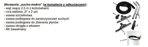 Akcesoria sucho - mokro - w zestawie z odkurzaczem