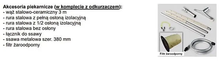Akcesoria piekarnicze - w zestawie z odkurzczem