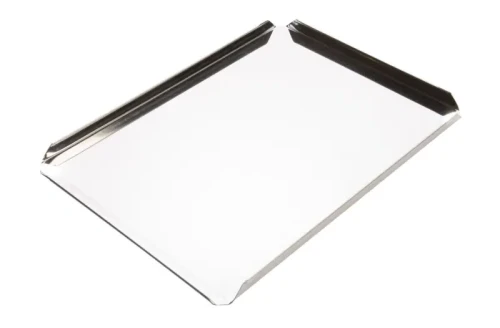 Taca wystawowa 4 ranty podgięte 35x27 cm stal nierdzewna