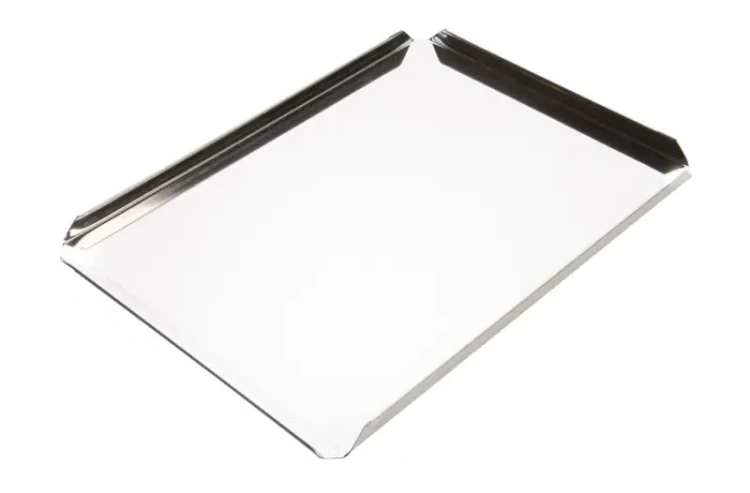 Taca wystawowa 4 ranty podgięte 35x27 cm stal nierdzewna