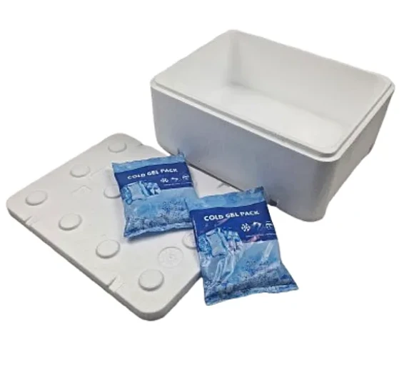 Pojemnik styropianowy + dwa wkłady żelowe, zestaw
