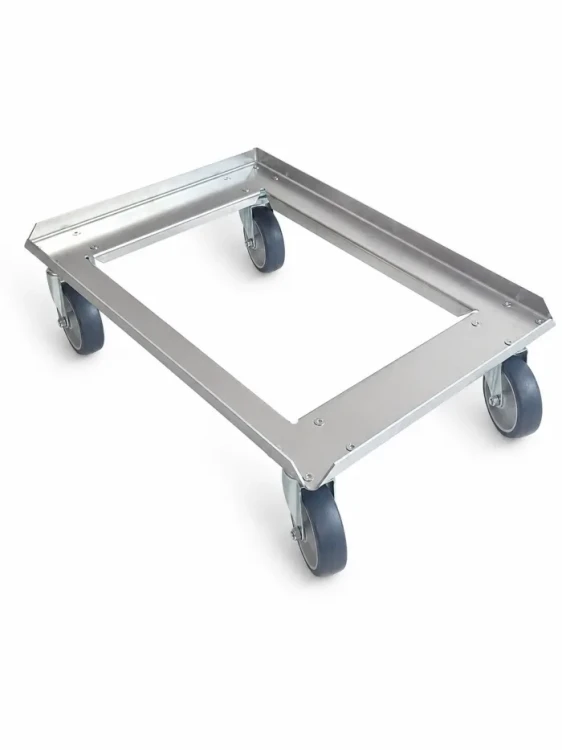 Wózek aluminiowy 61x41x16cm pod kosze piekarnicze 60x40cm