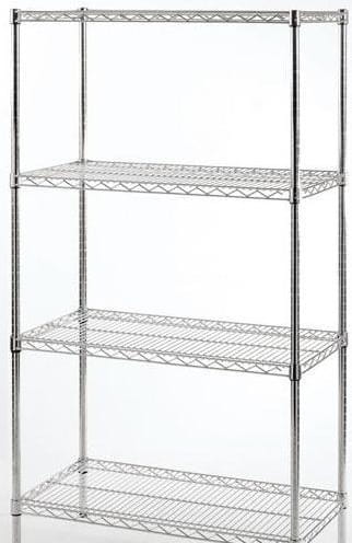 Regał chromowany 4 półki, 36 x dł. 152 x h 160 cm
