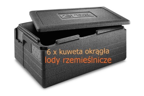 Pojemnik termoizolacyjny 6x lody rzemieślnicze premium 82l Thermohauser 49843