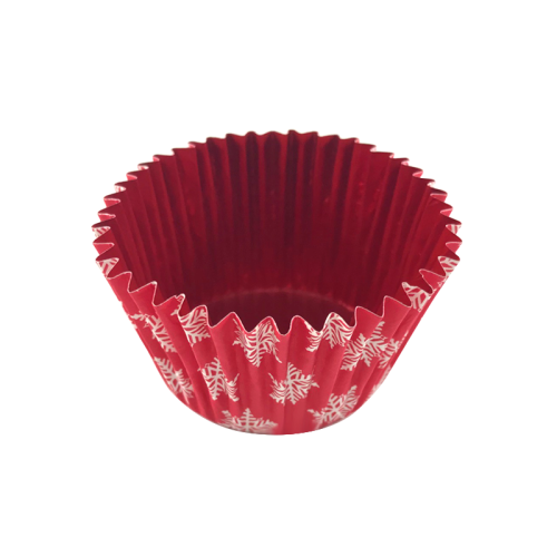 Papilotki CUPCAKE zimowe czerwone śr. 50 mm h 40 mm
