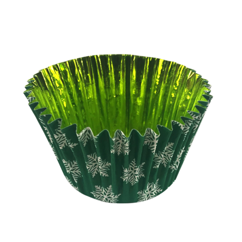 Papilotka cupcake zimowa zielona śr. 50 mm h 40 mm
