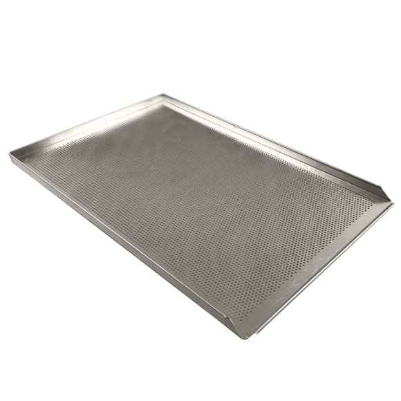Blacha piekarnicza 3 ranty perforowana 60x40x2 cm aluminium gr. 1,5 mm