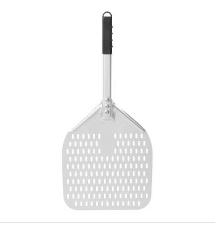 Kwadratowa łopata do pizzy z perforacją i krótką rączką 30,5 x 56 cm